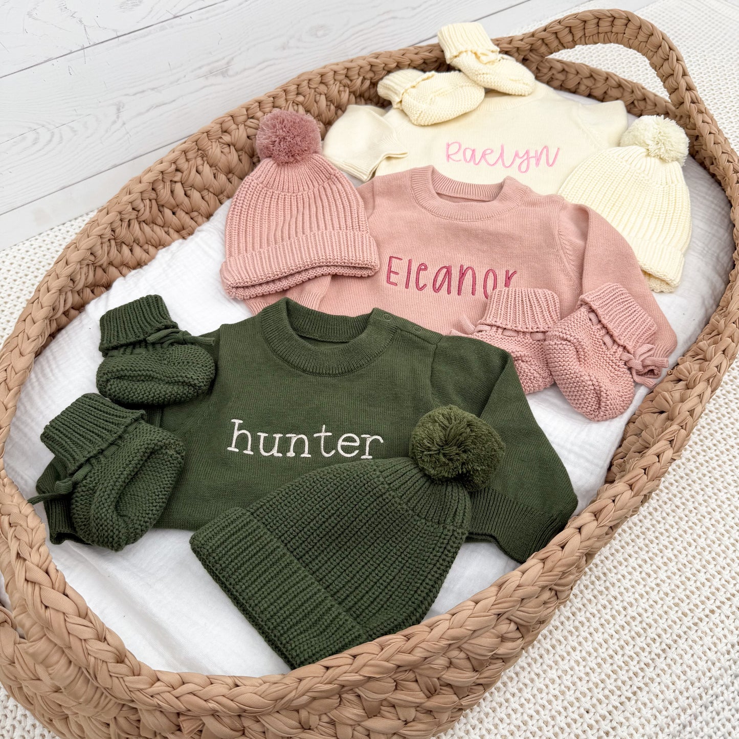 Knitted Baby Bundle - Dusty Pink