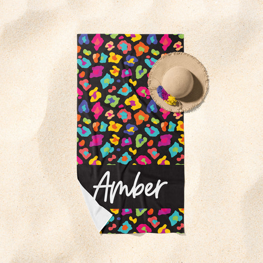 Neon Cheetah Beach Towel