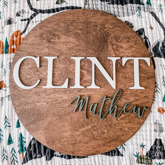 Clint Matthew Round Name Sign