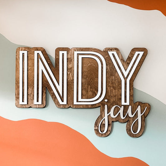 Indy Jay Outline Name Sign