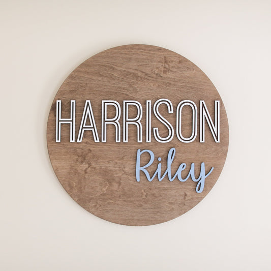 Harrison Riley Round Name Sign