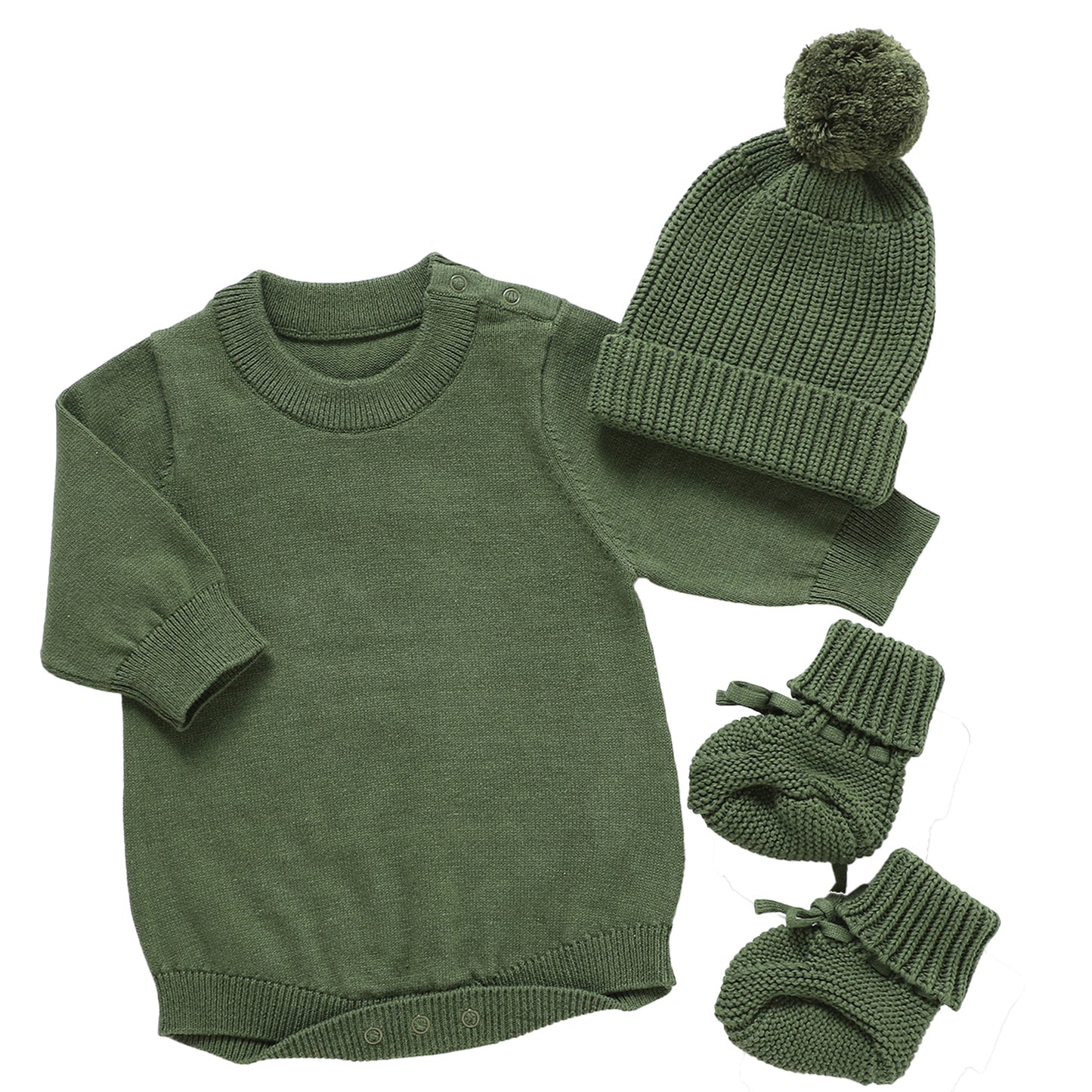 Knitted Baby Bundle - Pine