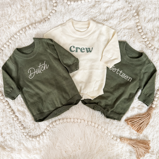 Embroidered Knit Romper